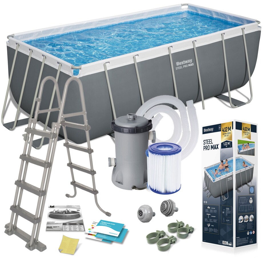 Basen stelażowy ogrodowy 412x201x122 Bestway 11w1