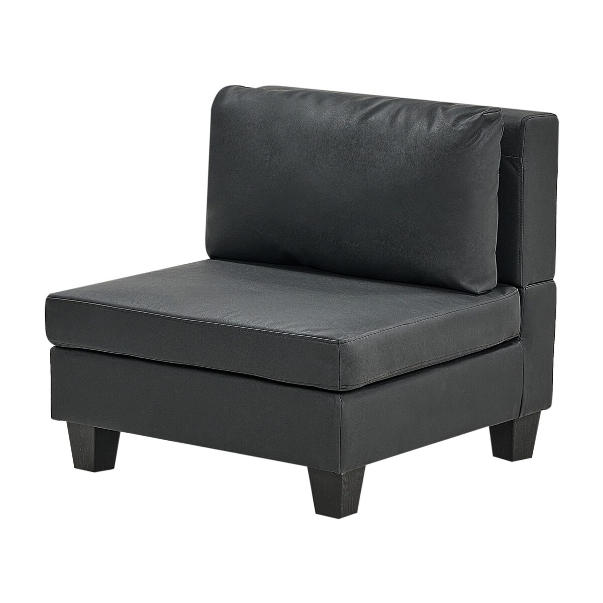 Sofa modułowa 3-osobowa ekoskóra czarna UNSTAD