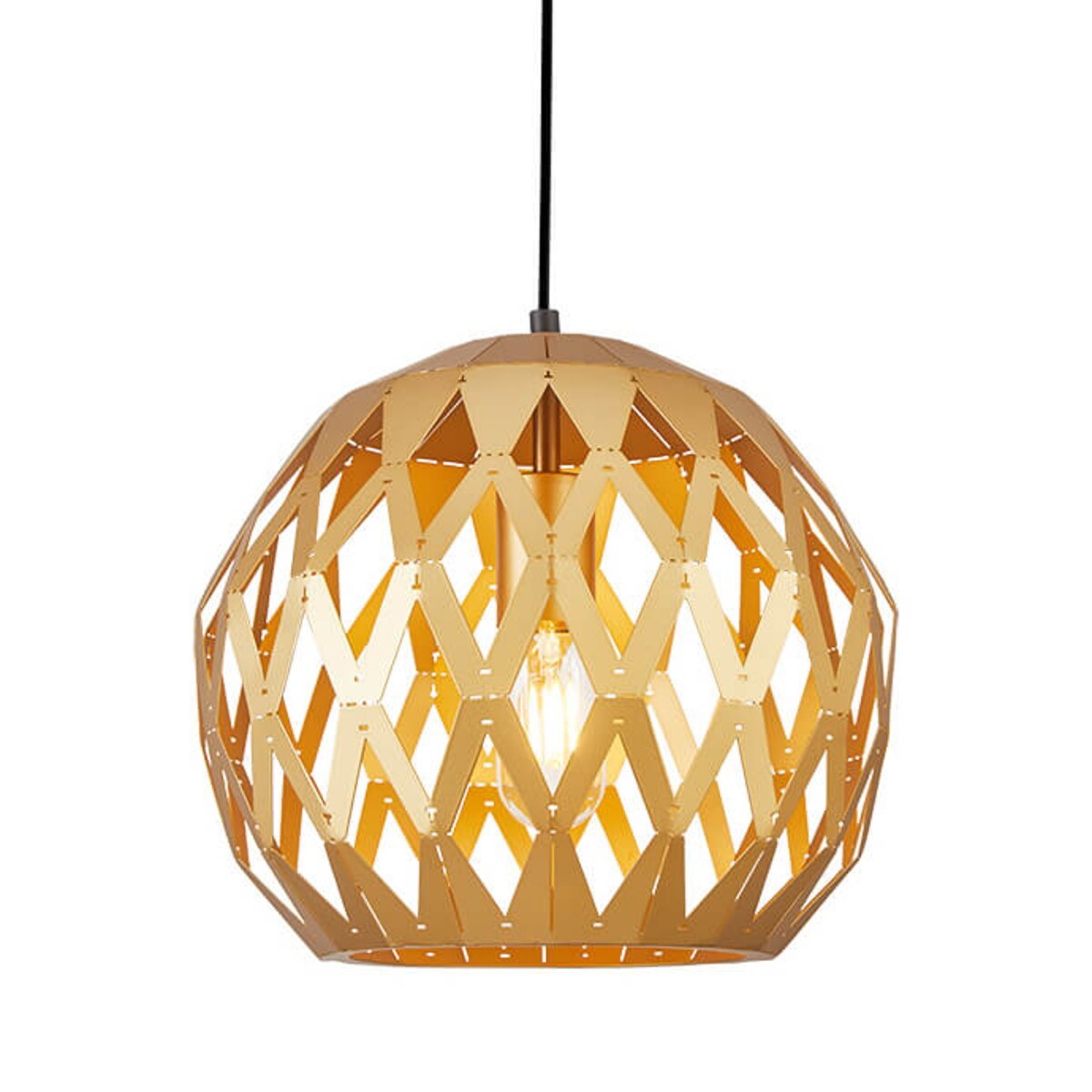 Złota lampa wisząca Hilo klatka nad kuchenną wyspę ball