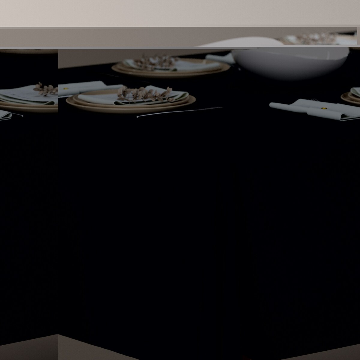 Obrus prostokątny 130 x 130 cm czarny