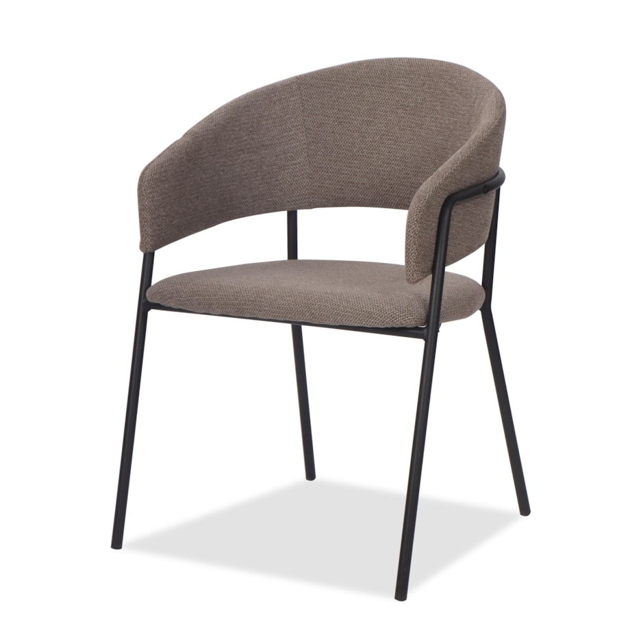 Krzesło tapicerowane glamour szenilowe OVO ciemnobeżowe