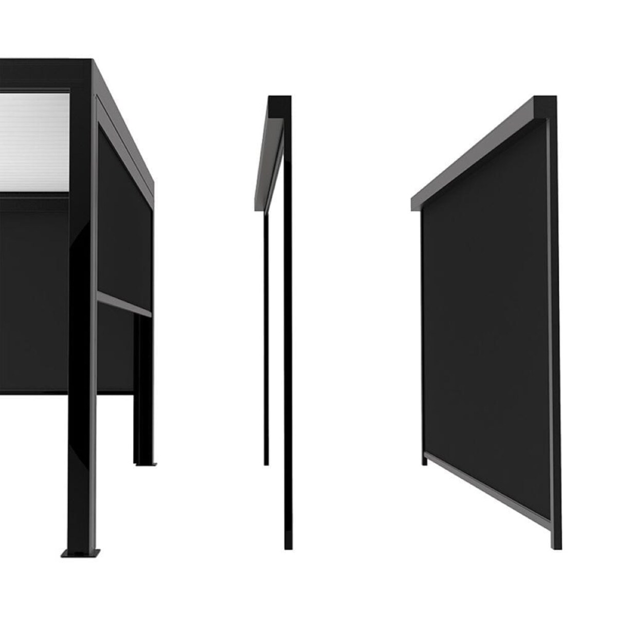 Ścianka boczna, markiza 4m do pergoli elektryczna, antracytowa