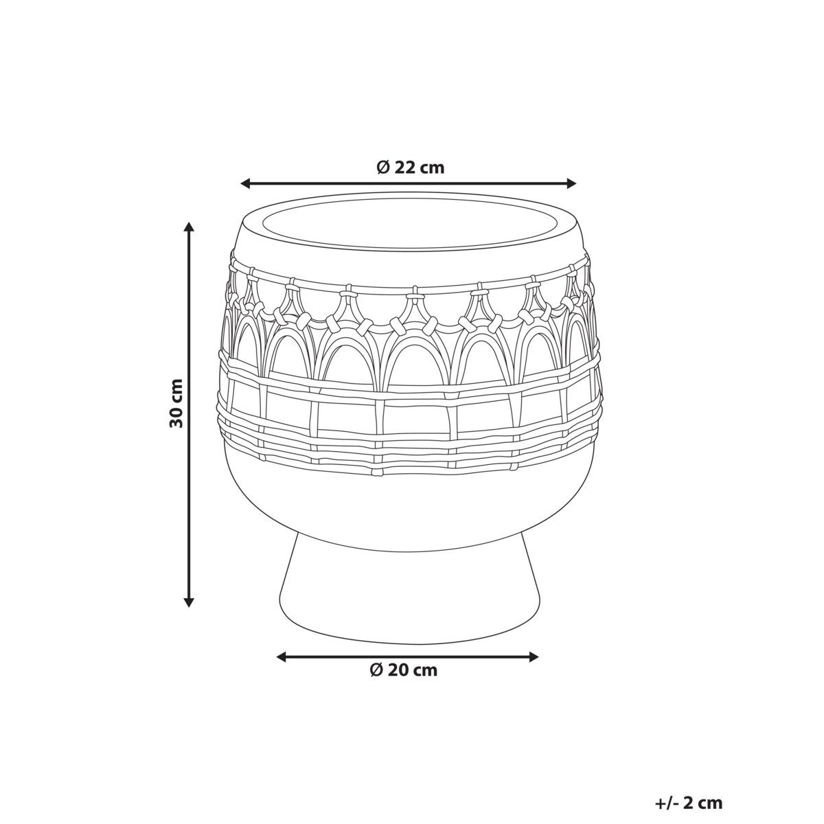Doniczka 22 cm jasnobrązowa CICUTA