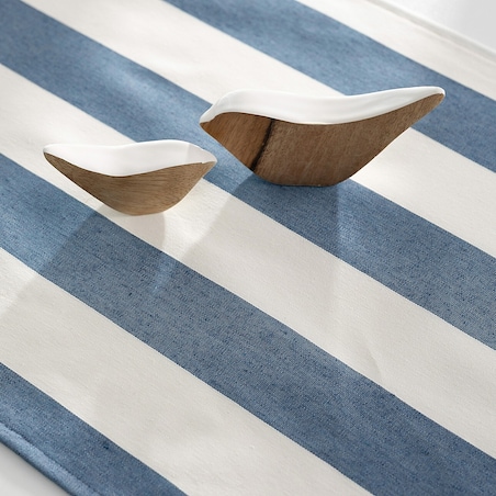 Bieżnik z falbaną 40x160 cm 40x160 niebiesko-białe pionowe pasy (5,5cm)