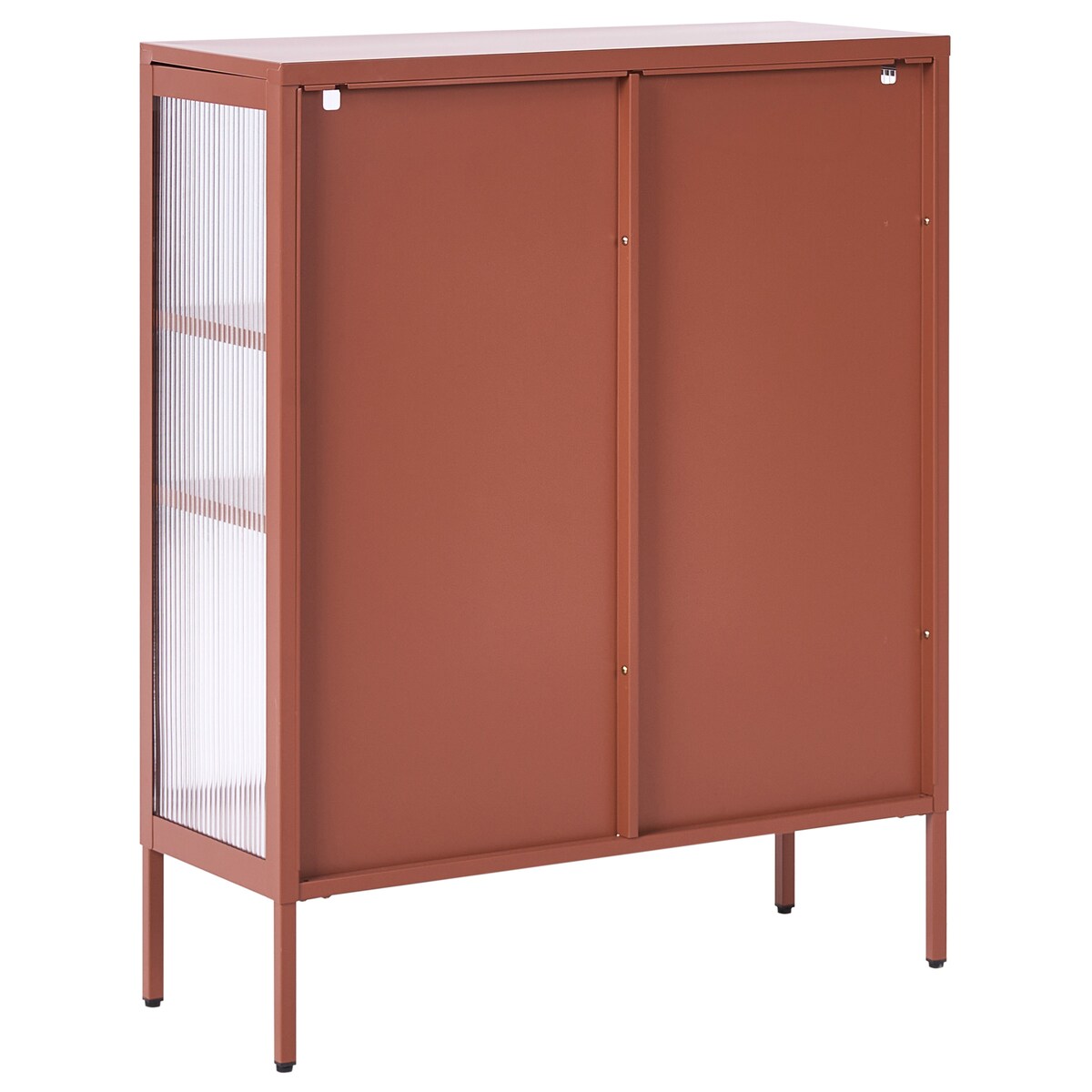 Szafka ze szklanymi drzwiami LERRYN Metal 90 cm Złoty brąz