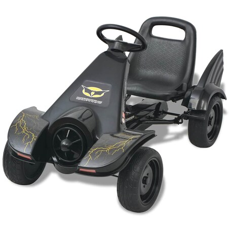 vidaXL Gokart dla dzieci, z regulacją siedziska, czarny