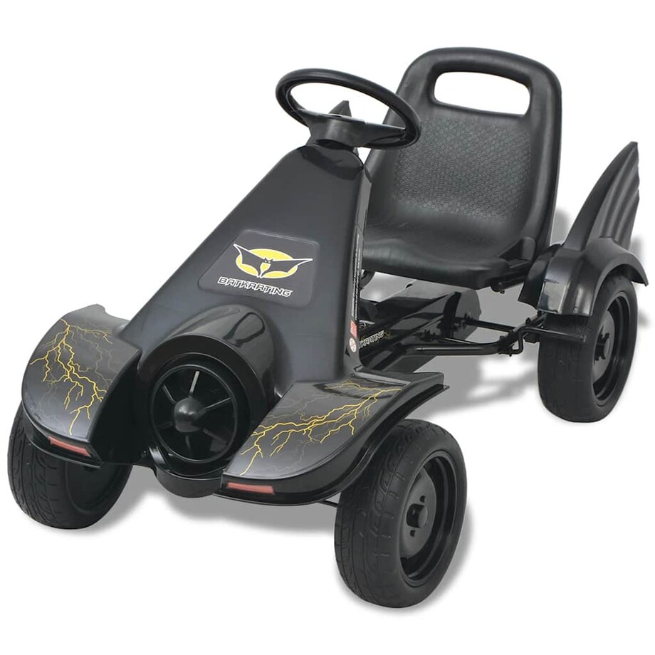 vidaXL Gokart dla dzieci, z regulacją siedziska, czarny