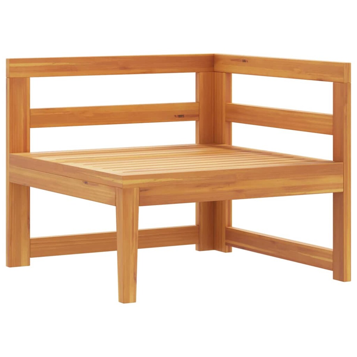 vidaXL Moduł sofy narożnej, kremowe poduszki, lite drewno akacjowe