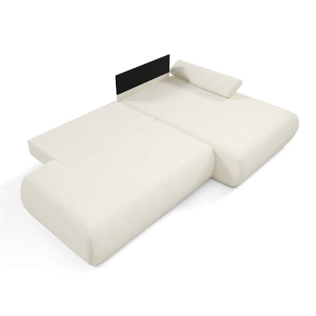 Narożnik rozkładany PENTI z pojemnikiem na pościel, prawy, ecru