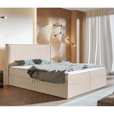 Łóżko kontynentalne FOX 9 120x200 tkanina Poso,tkanina - jasny beż