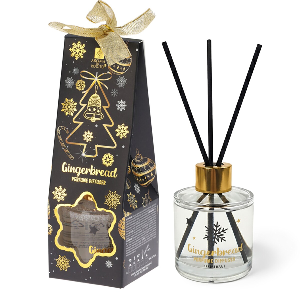 Patyczki Zapachowe Dyfuzor Zapach Świąteczny Odświeżacz Powietrza 50 Ml Śnieżynka Piernik