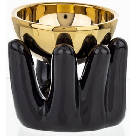 Kominek zapachowy ceramiczny 10x12x10,5 cm AROMA czarno-złoty