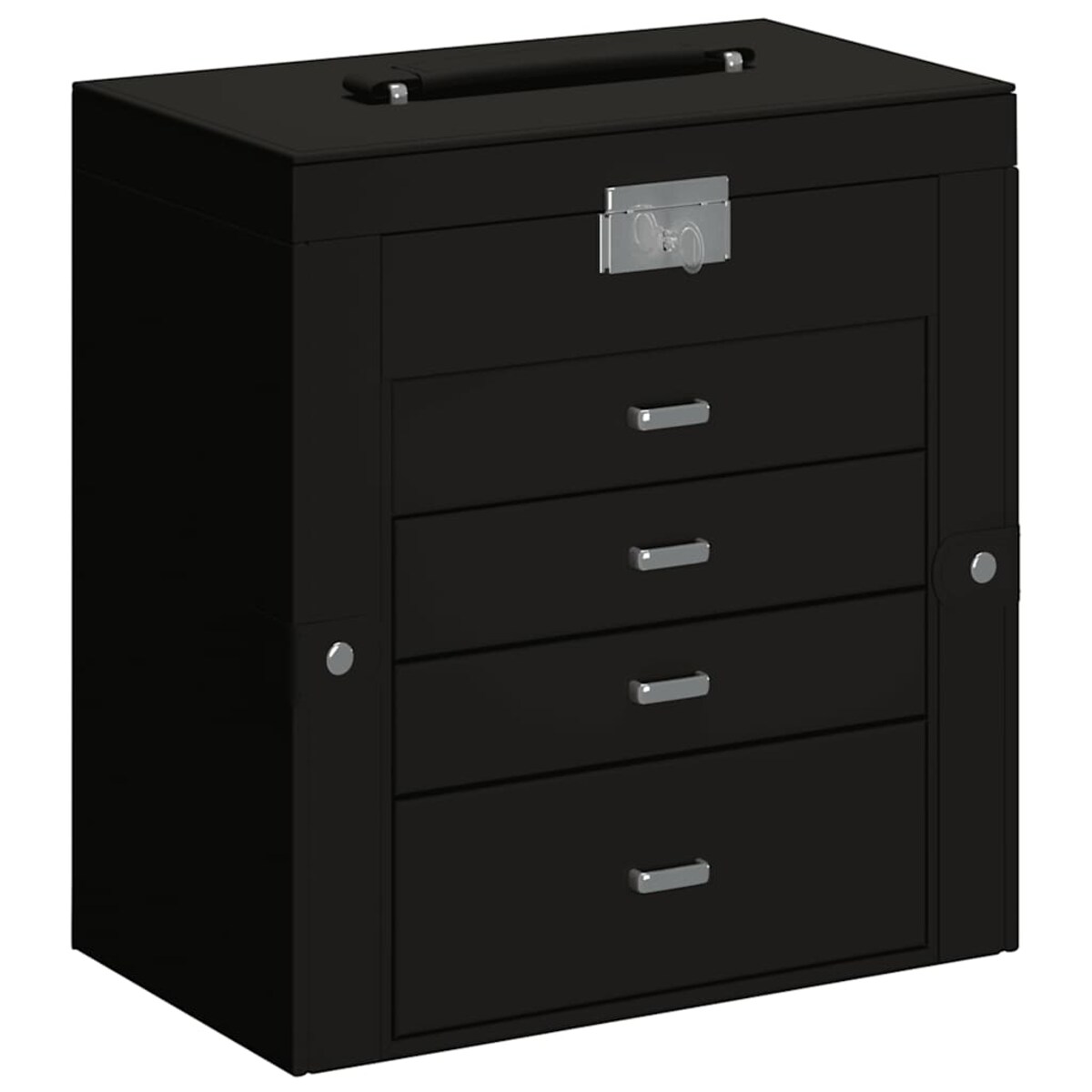 vidaXL Pudełko na biżuterię 5-warstwowe z lustrem zamykane na klucz