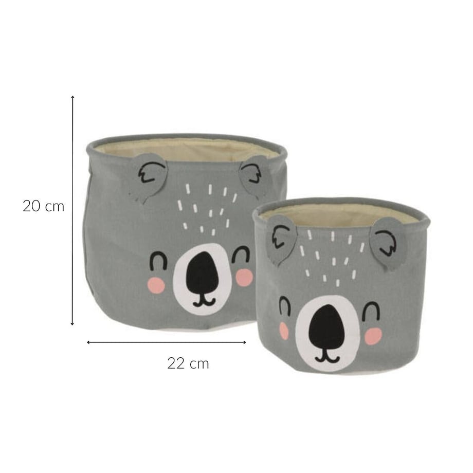 Kosz na zabawki CUTE, zestaw dwóch pojemników