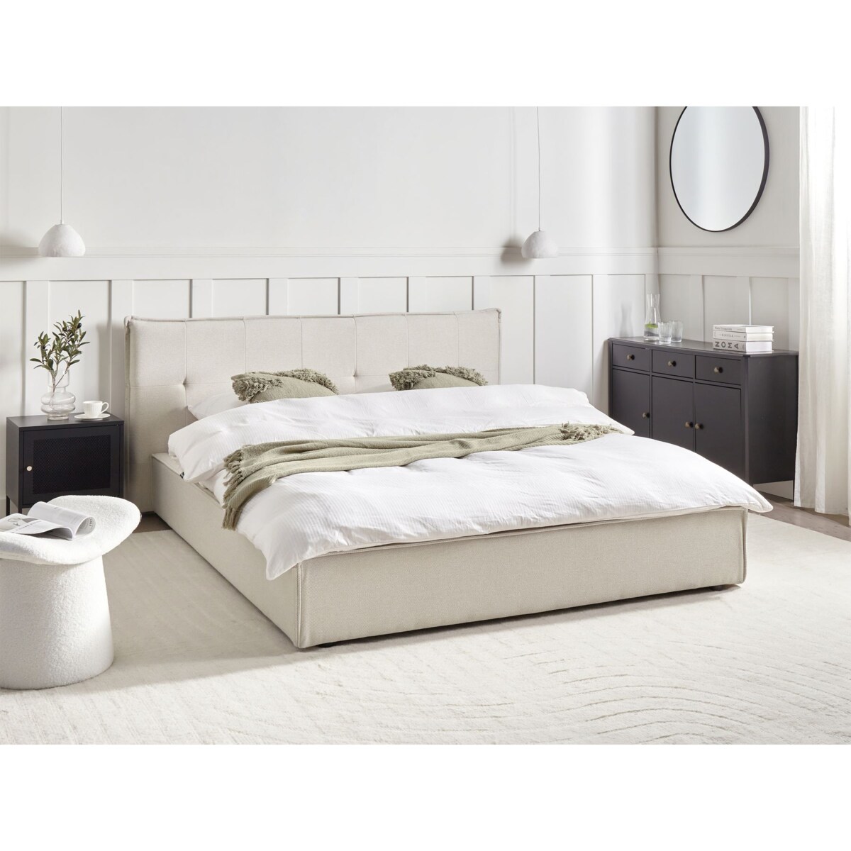 Łóżko wodne LESTRE 160 x 200 cm Złamana biel