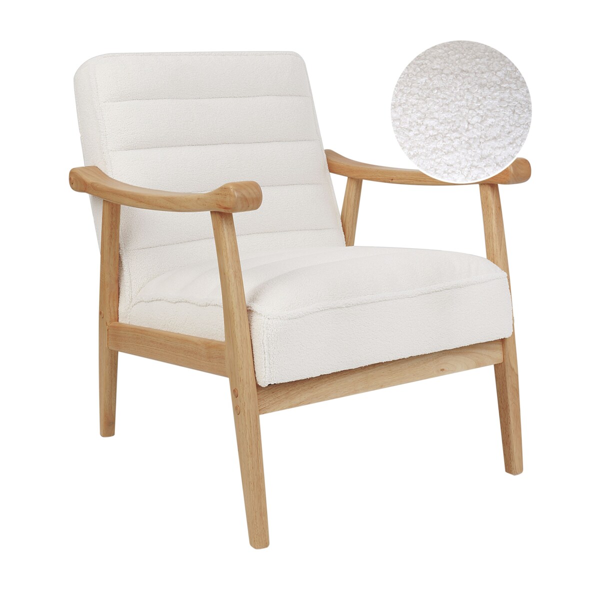 Boucle Fotel Złamana biel LEKNES