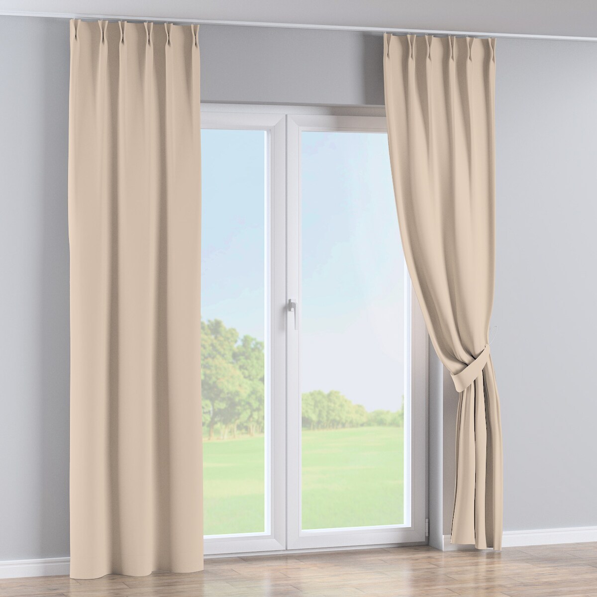 Zasłona na haczykach flex podwójnych 130x245 kremowy beż