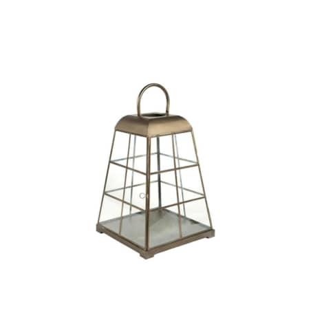 Lampion metalowy, postarzany 3 szt. Gold Line