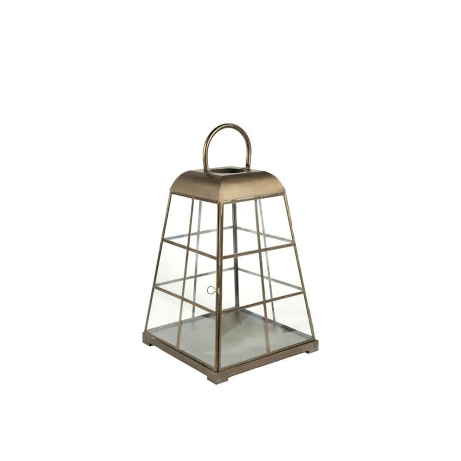 Lampion metalowy, postarzany 3 szt. Gold Line