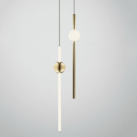 Lampa Sufitowa Wisząca Długa Led Złoto Biała Gold