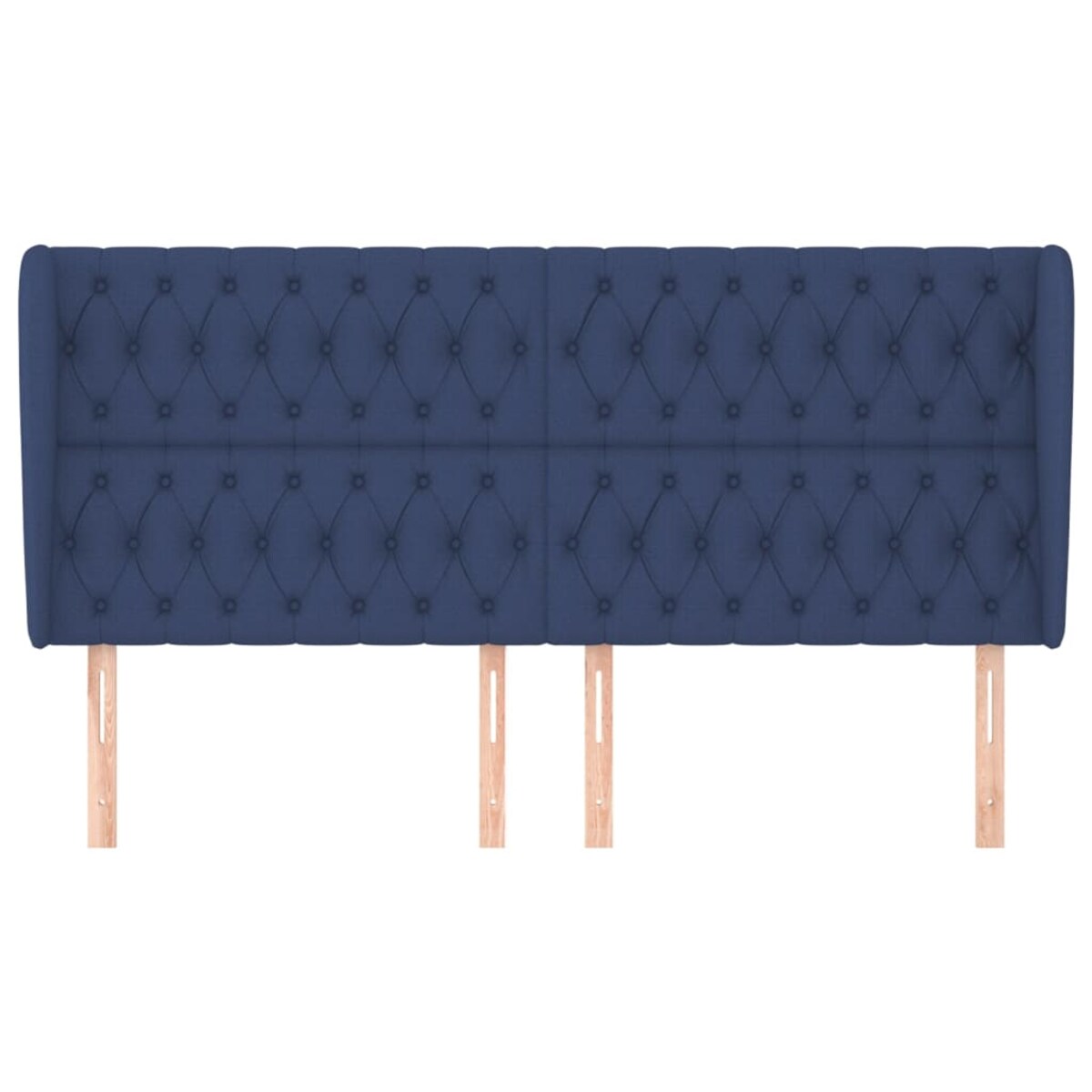 vidaXL Zagłówek uszak, niebieski, 183x23x118/128 cm, tkanina