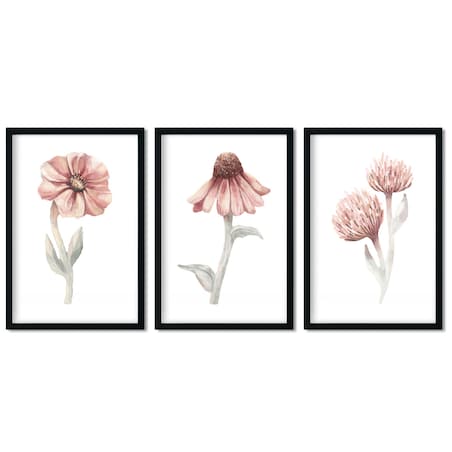 3 x plakat dla dzieci | kwiaty zestaw 3 40x50