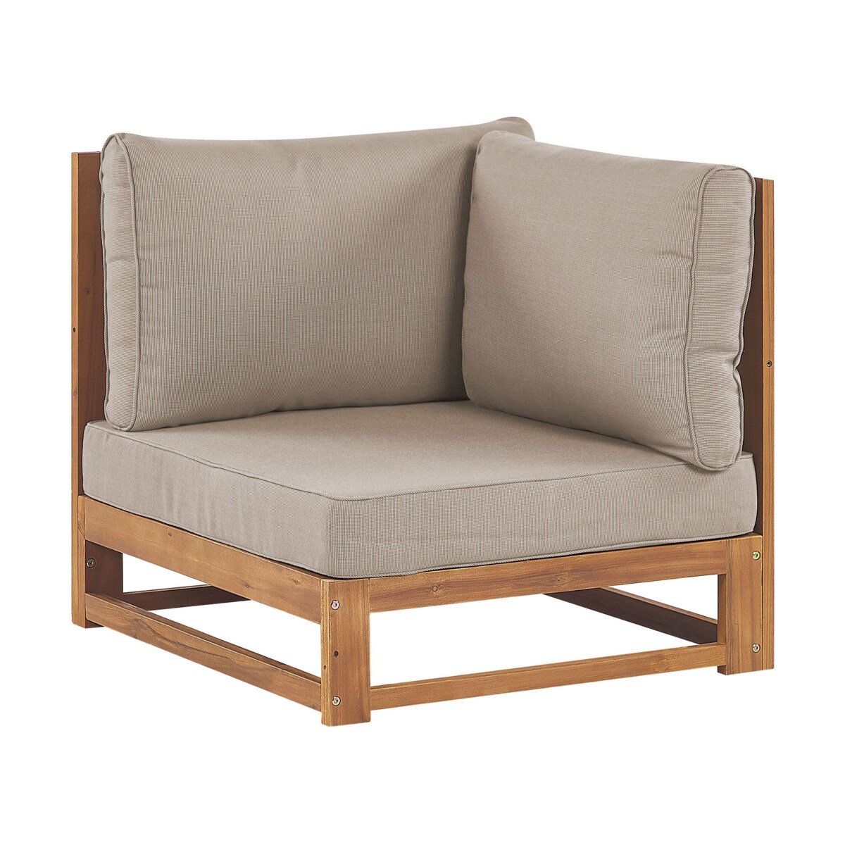 Narożnik ogrodowy ze stolikiem dla 4 osób TIMOR Lewostronny Modułowy Certyfikowane drewno akacjowe Jasnobrązowy