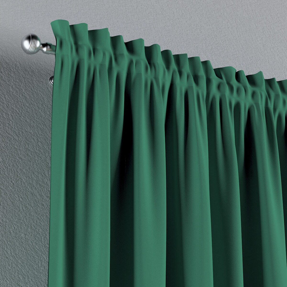 Zasłona na kanale z grzywką 1 szt. 130x245 butelkowa zieleń