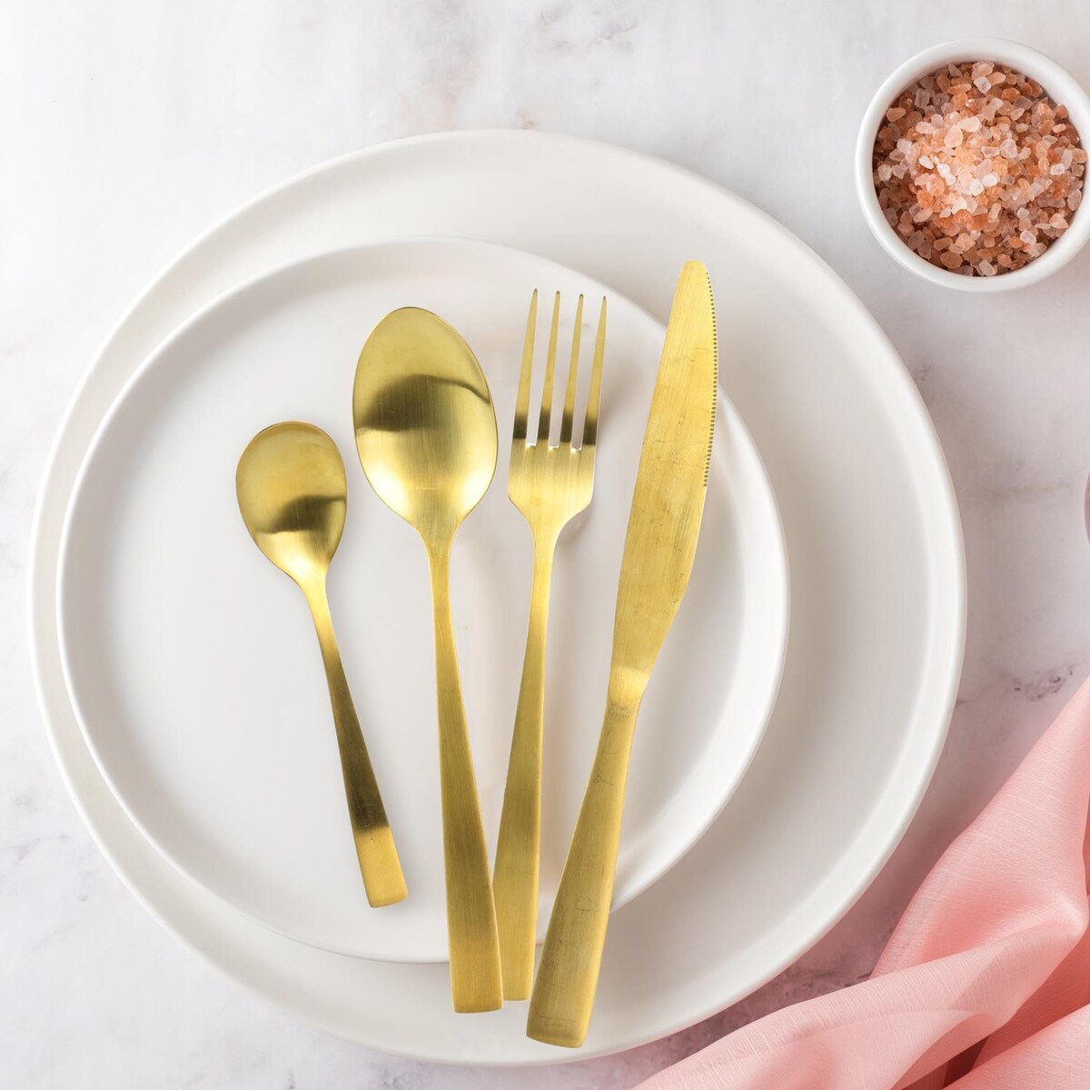 ZESTAW SZTUĆCÓW Charbon 16 szt. jasne złoto DLA 4 OSÓB