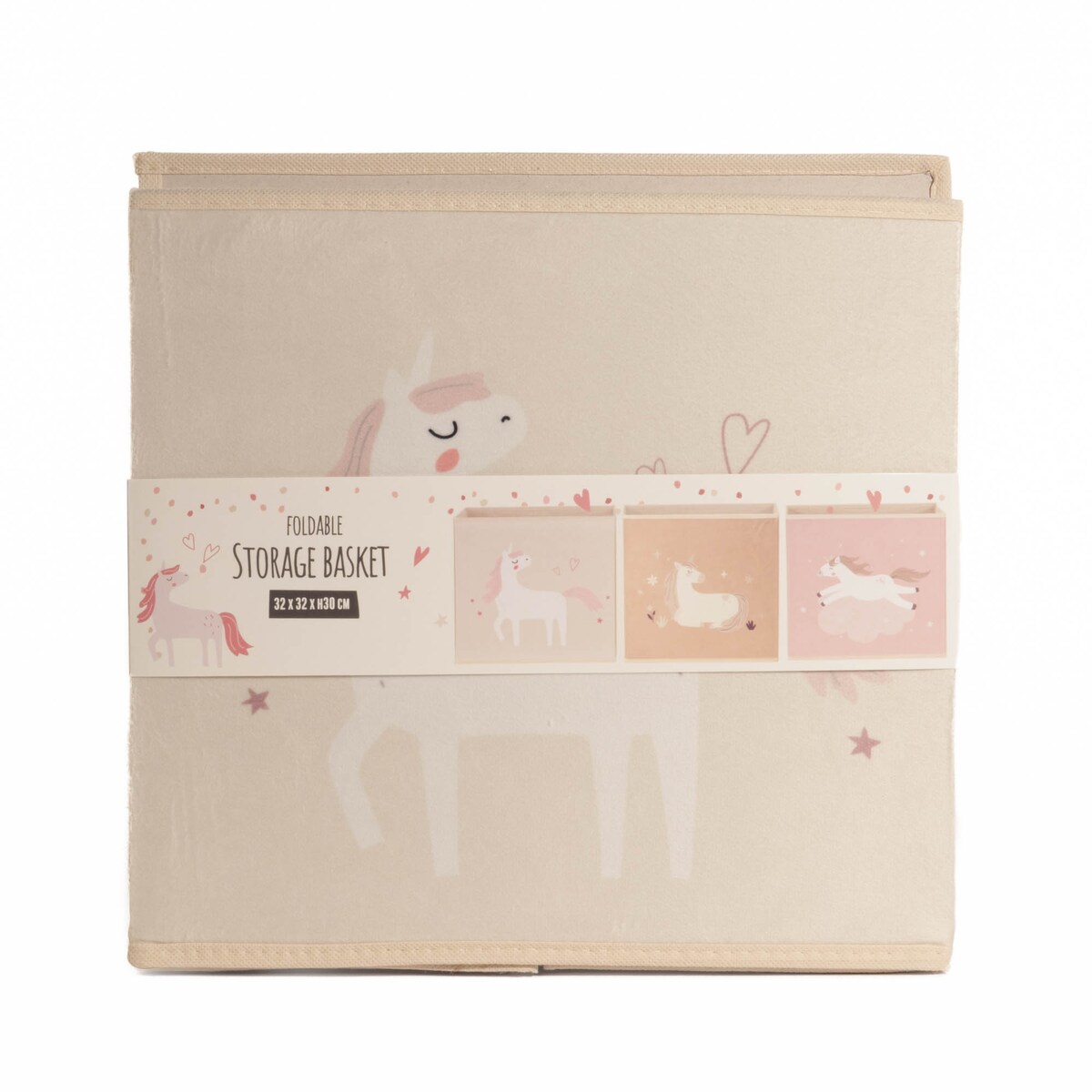 Pojemnik tekstylny na zabawki Jednorożec, 32 x 32 x 30 cm