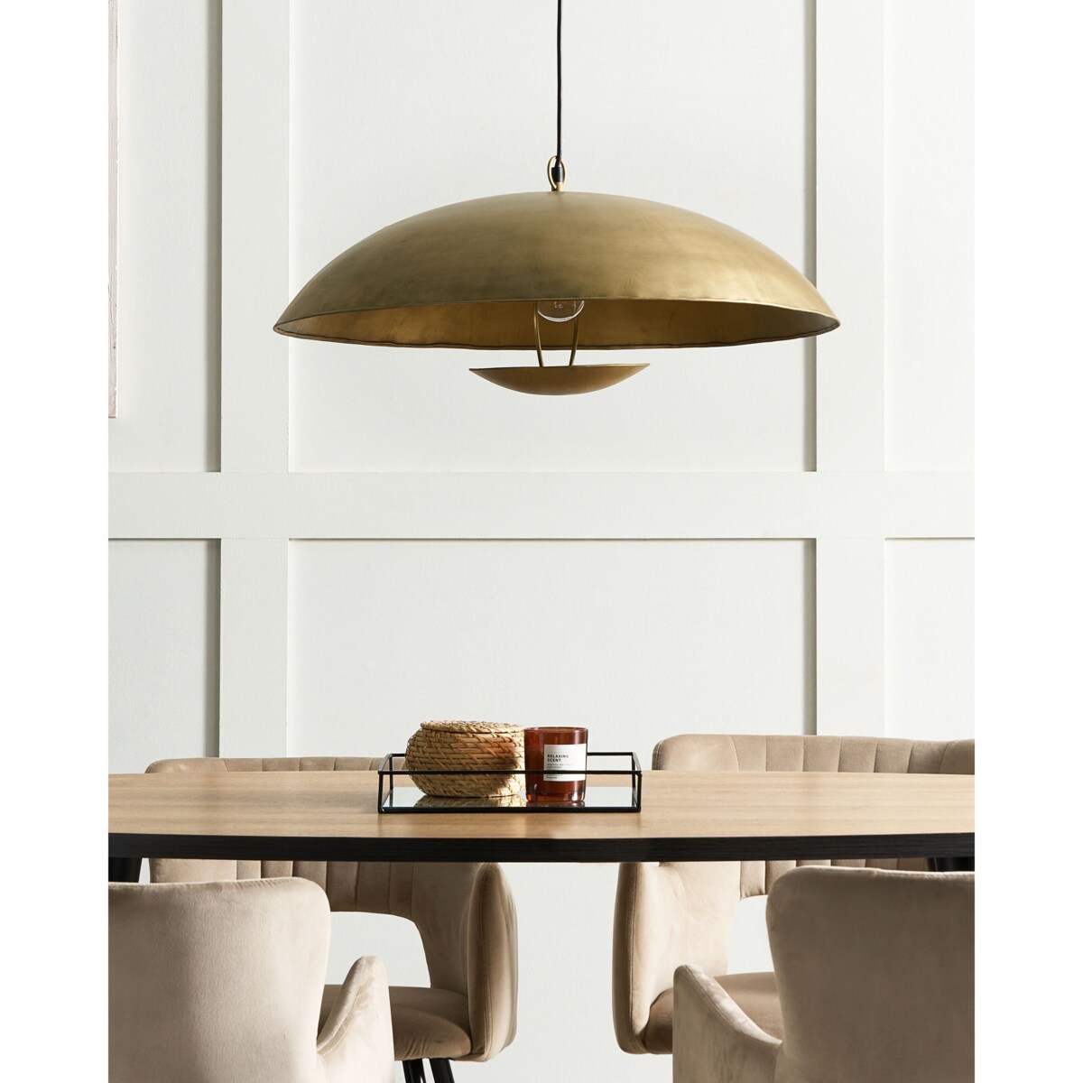 Lampa wisząca metalowa mosiężna AGRANI