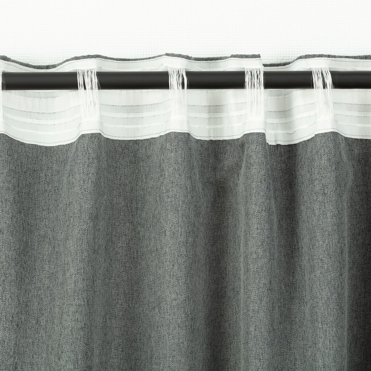 Zasłona BASIC na taśmie marszczącej 140x300cm szary denim 1 szt. 140x300 szary