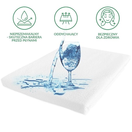 Ochraniacz na materac wodoodporny, rozmiar 110x200 Robson kolor biały