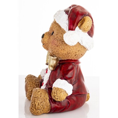 Figurka niedźwiadek 15x12x10 cm URSUS-2 small w czerwonym ubranku