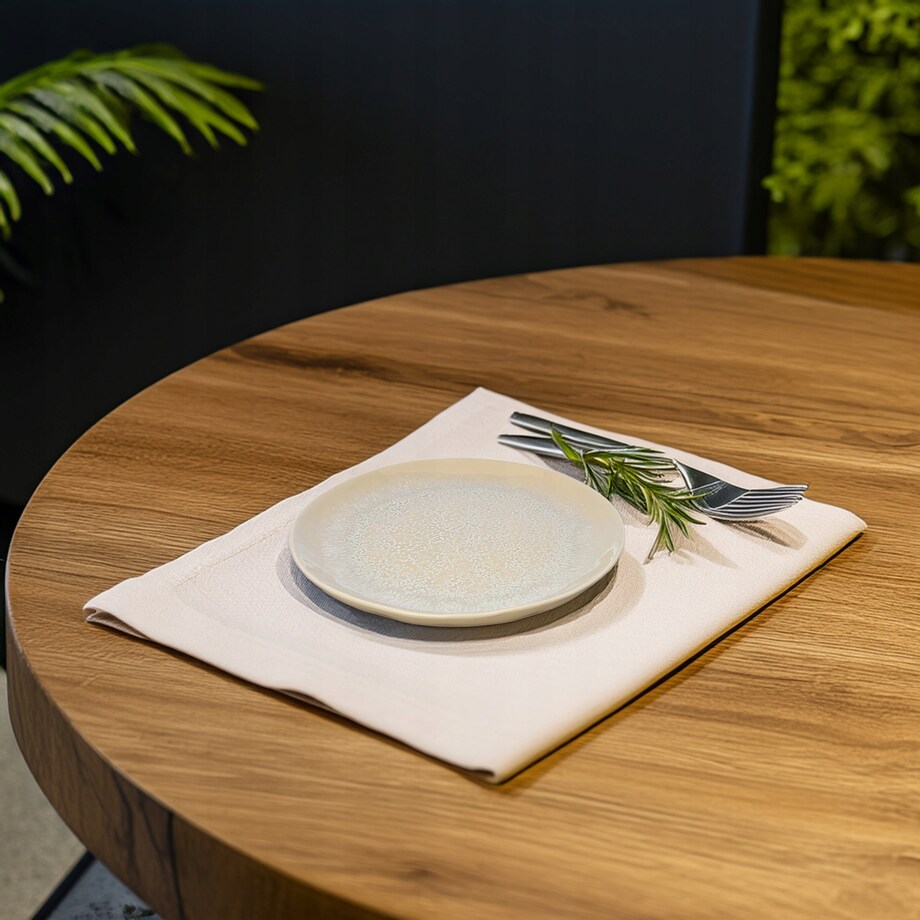TALERZ DESEROWY 20cm okrągły ceramiczny beżowy płytki mały obiadowy serwis