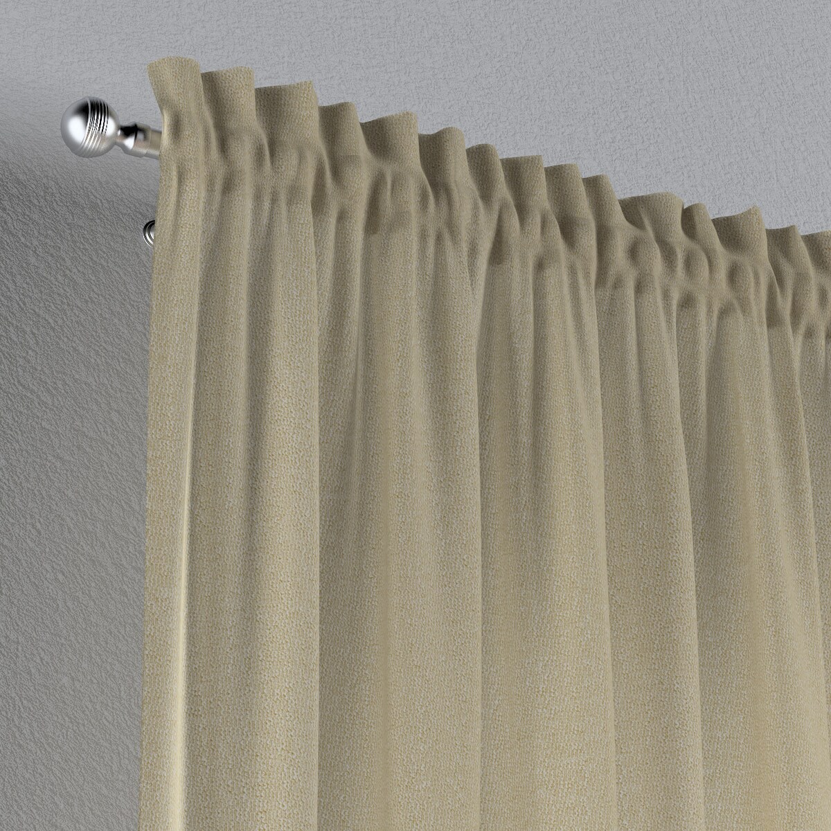 Zasłona na kanale z grzywką 1 szt. 130x260 jasny beż