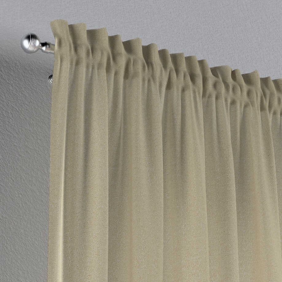 Zasłona na kanale z grzywką 1 szt. 130x260 jasny beż