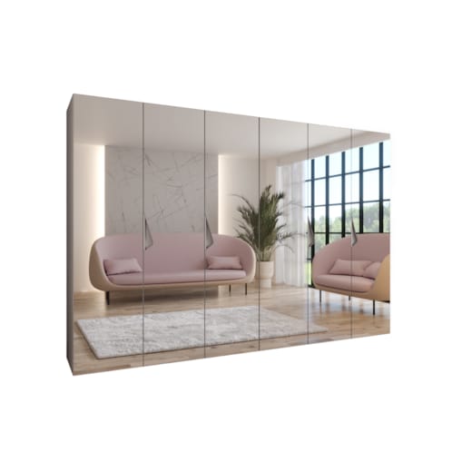 Szafa uchylna z lustrem Sandi 3 300 (2X150) wys 202 cm Kaszmir + u Kaszmir