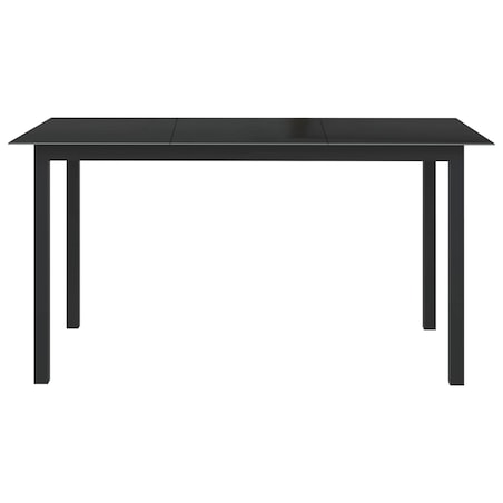 vidaXL Stół ogrodowy, czarny, 150x90x74 cm, aluminium i szkło