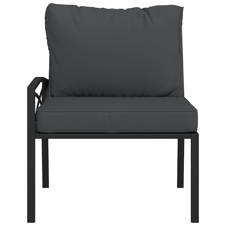 vidaXL Krzesła ogrodowe z szarymi poduszkami, 2 szt, 62x75x79 cm, stal