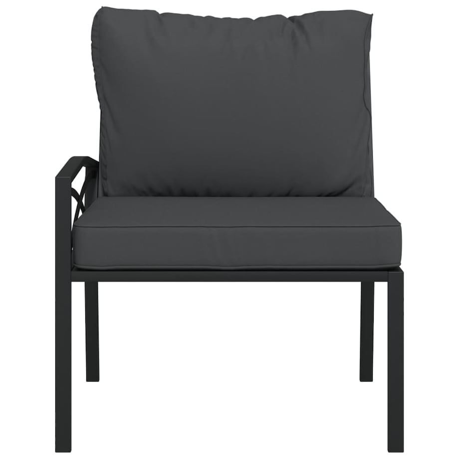 vidaXL Krzesła ogrodowe z szarymi poduszkami, 2 szt, 62x75x79 cm, stal