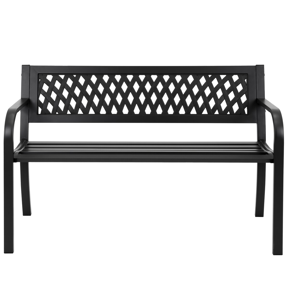 Ławka ogrodowa z oparciem stalowa na balkon