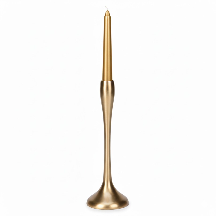 Świecznik Metalowy Pojedynczy Na Świecę Świeczki Świąteczny Glamour 25,5 Cm