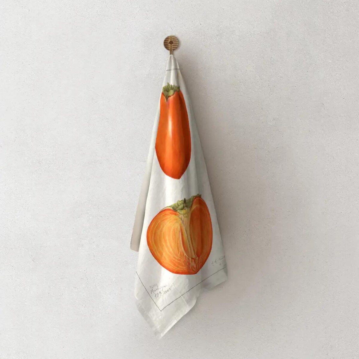 Lniany ręcznik kuchenny - persymona