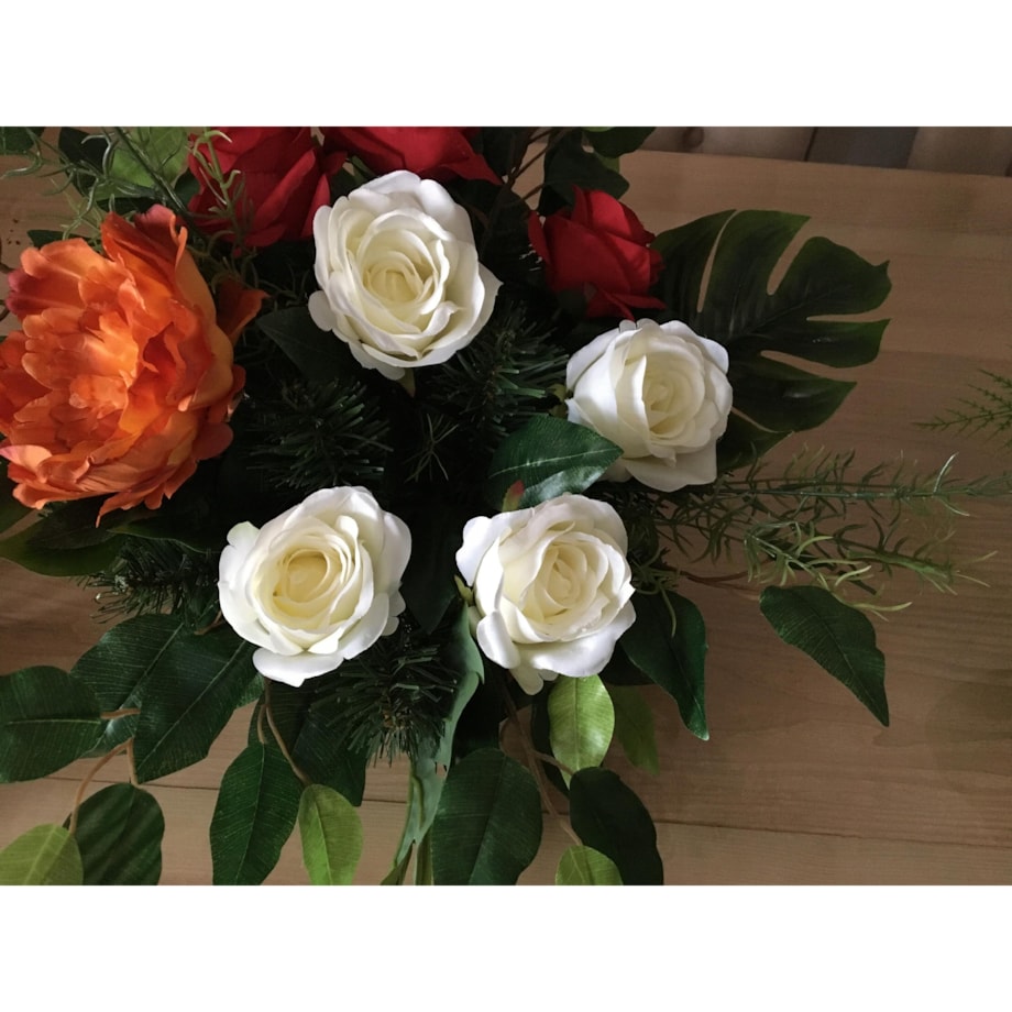 SZTUCZNE KWIATY róża biała na stroik kompozycję bukiet święto pomnik duża