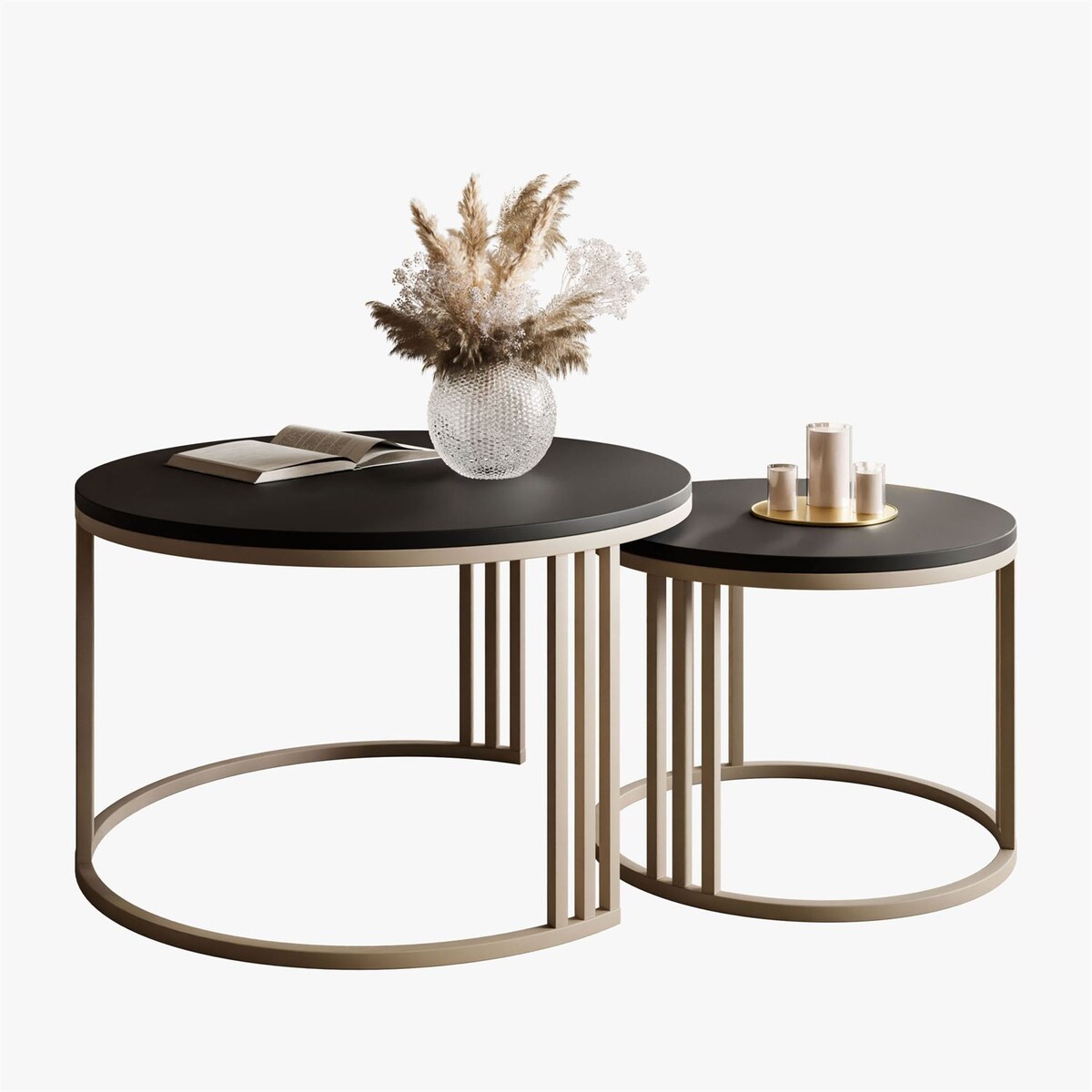 Stolik kawowy LORI 2w1 KASZMIR MAT, blat czarny mat