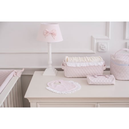 Pojemnik na pieluchy pikowany pudrowy