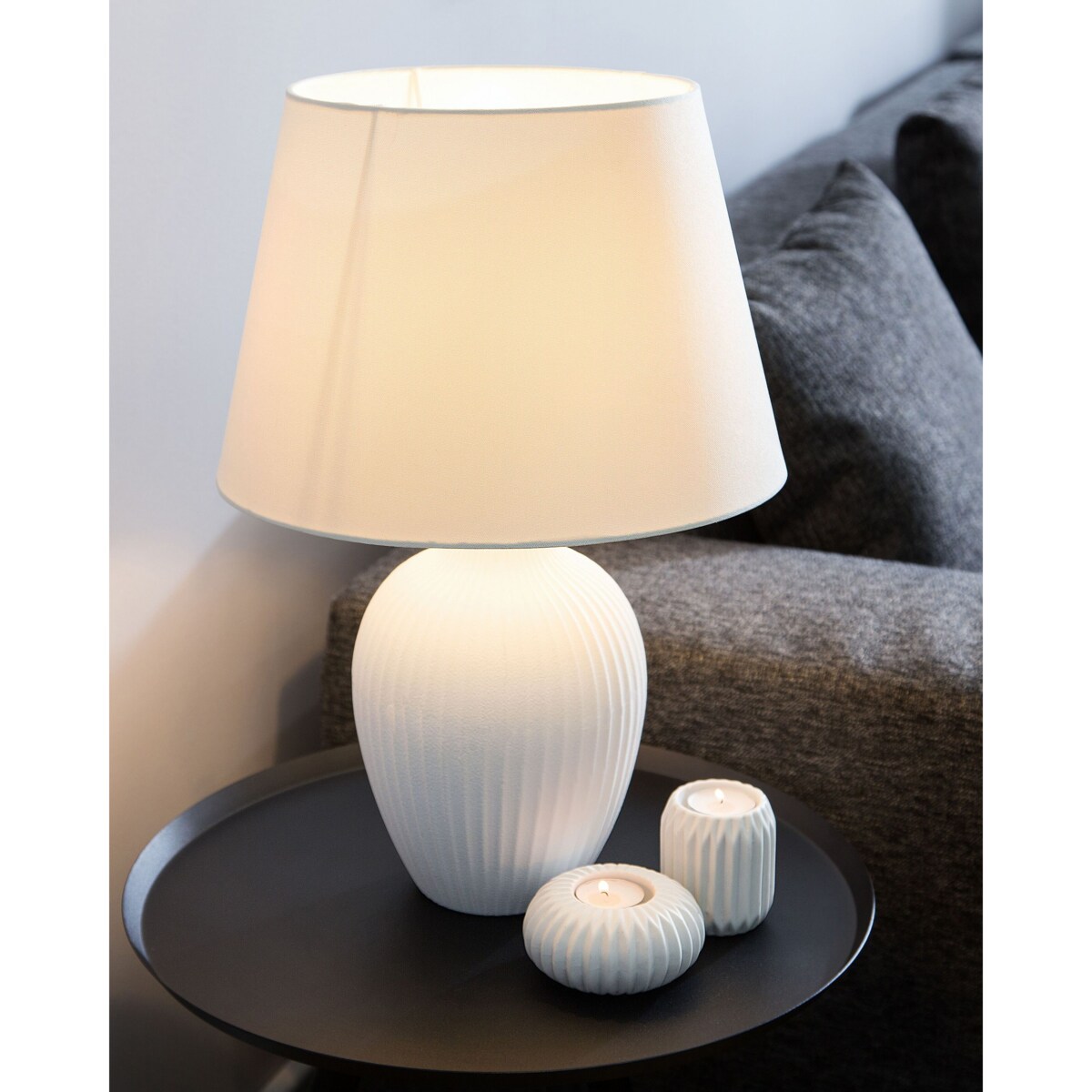 Lampa stołowa FERGUS Ceramika Biały