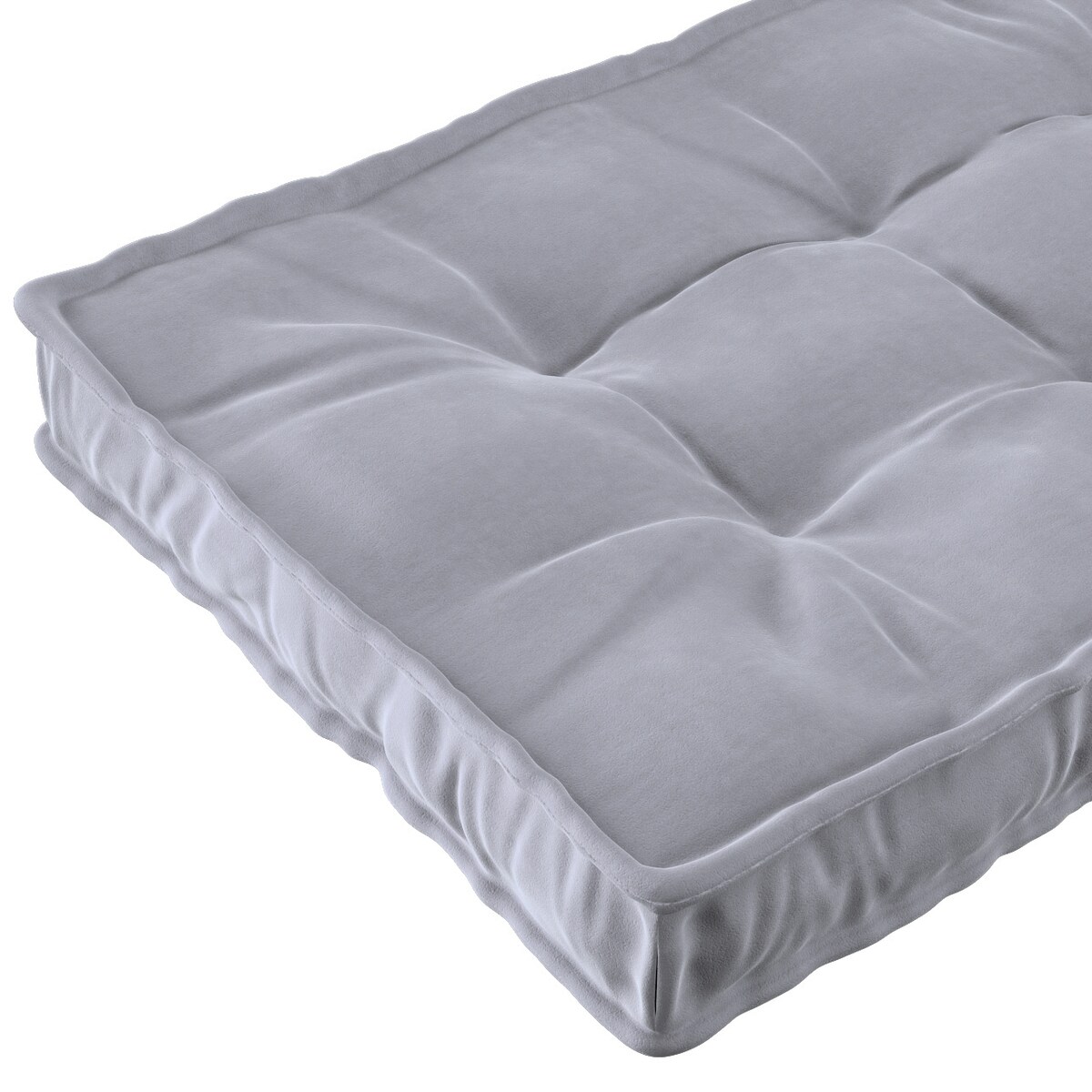 Materac francuski, srebrzysty szary, 120x60x10cm, Posh Velvet