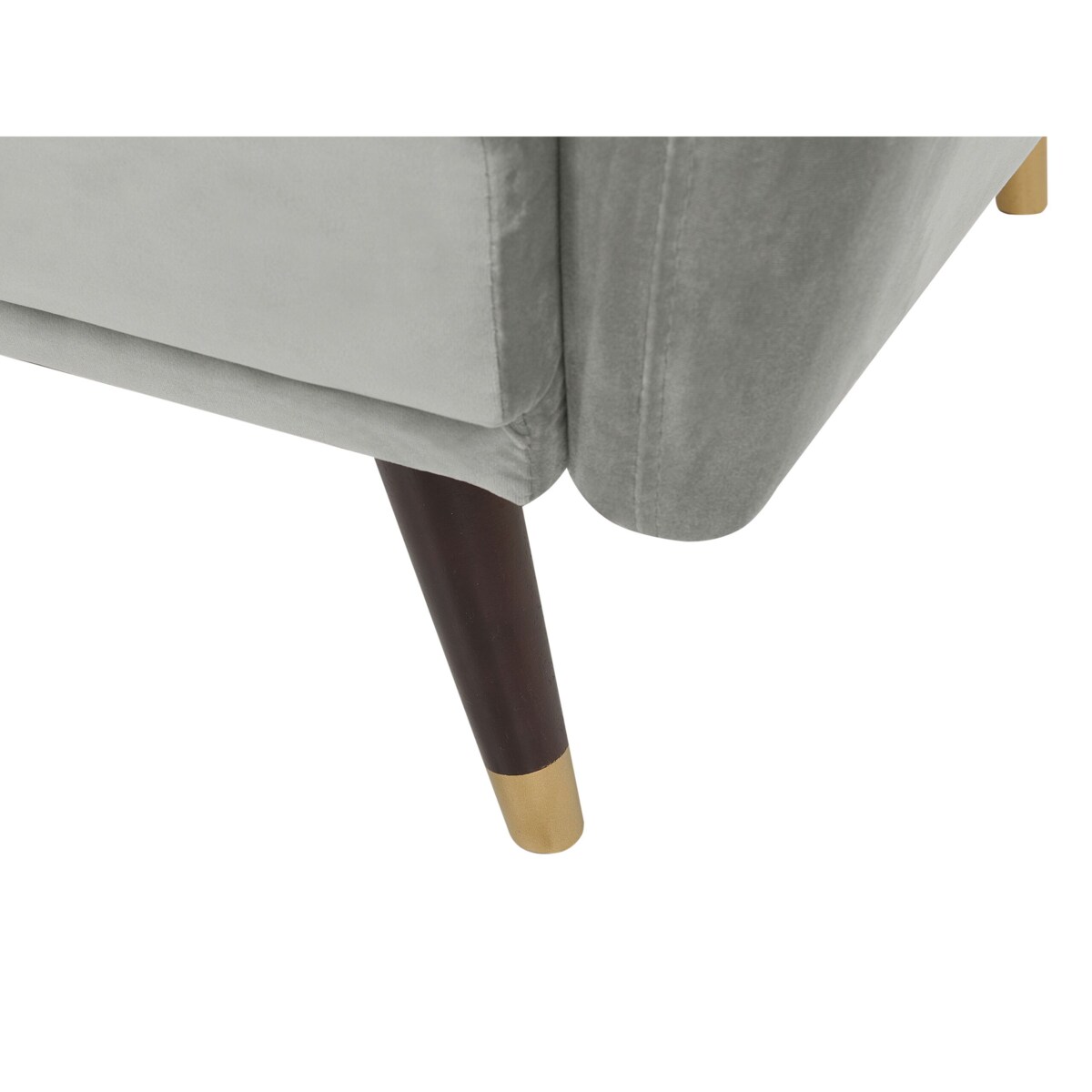 Sofa rozkładana welurowa jasnoszara VIMMERBY